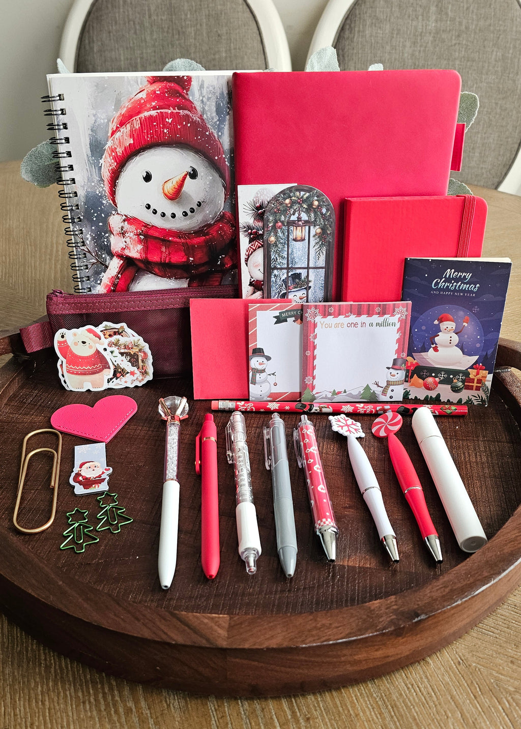 Red Hat Snowman Premium Stationery Gift Set
