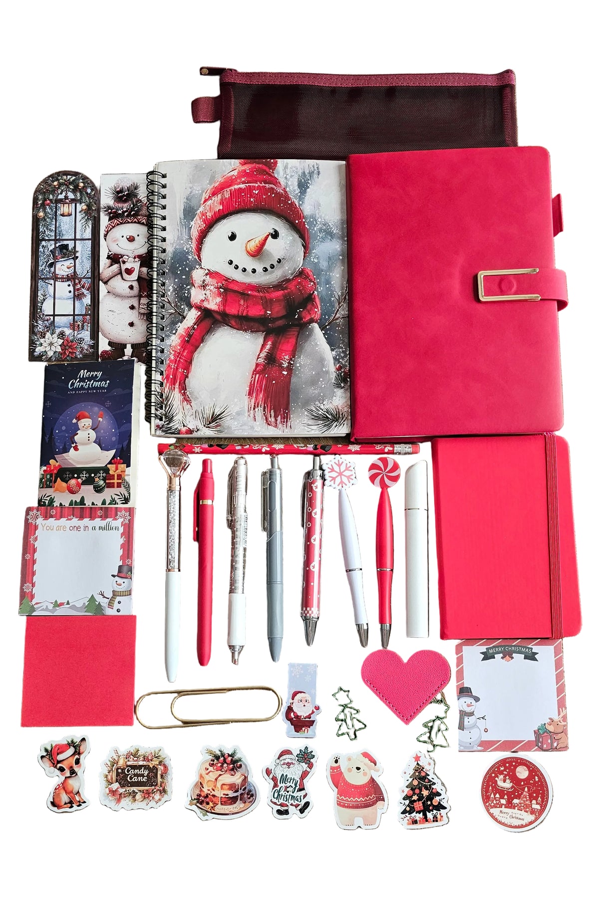 Red Hat Snowman Premium Stationery Gift Set