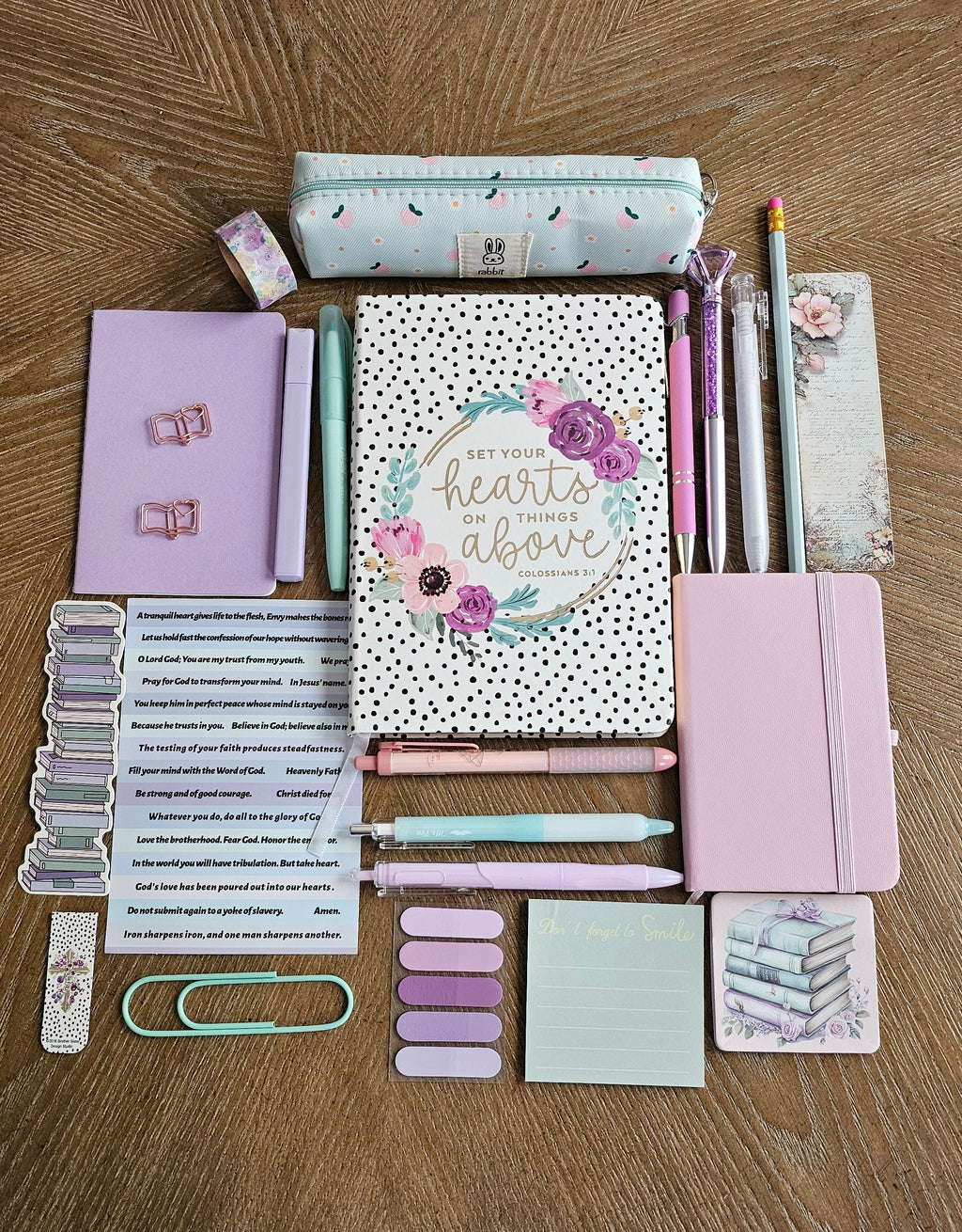 💜 Hearts Above Christian Stationery Gift Set