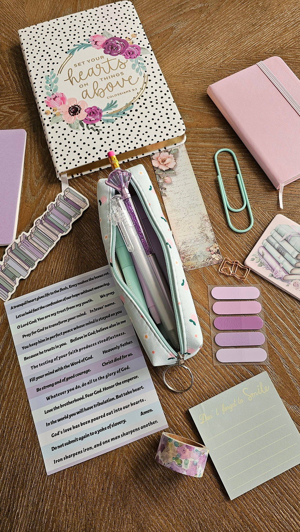 💜 Hearts Above Christian Stationery Gift Set