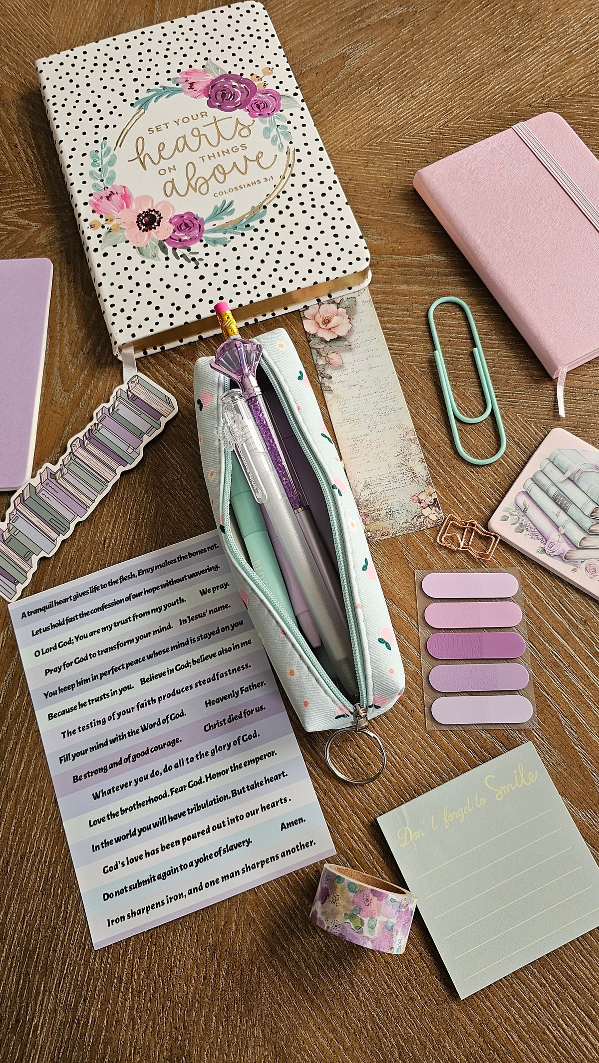 💜 Hearts Above Christian Stationery Gift Set