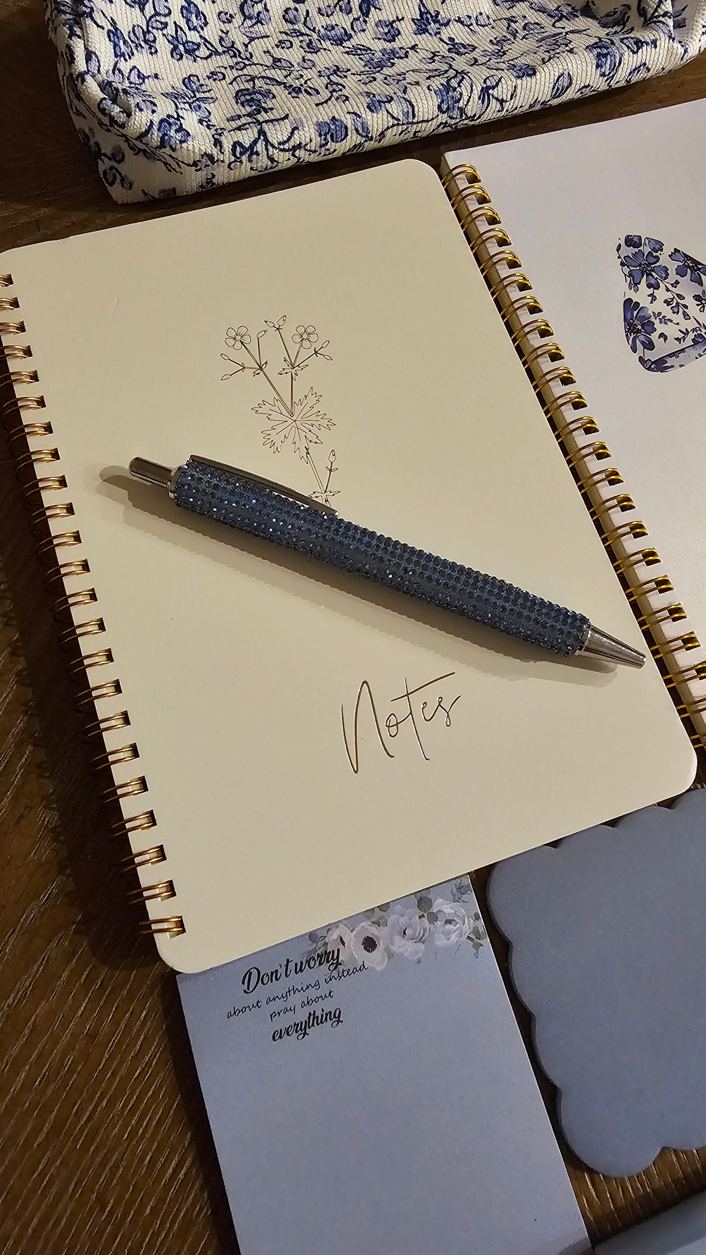 Blue Floral Stationery Gift Set