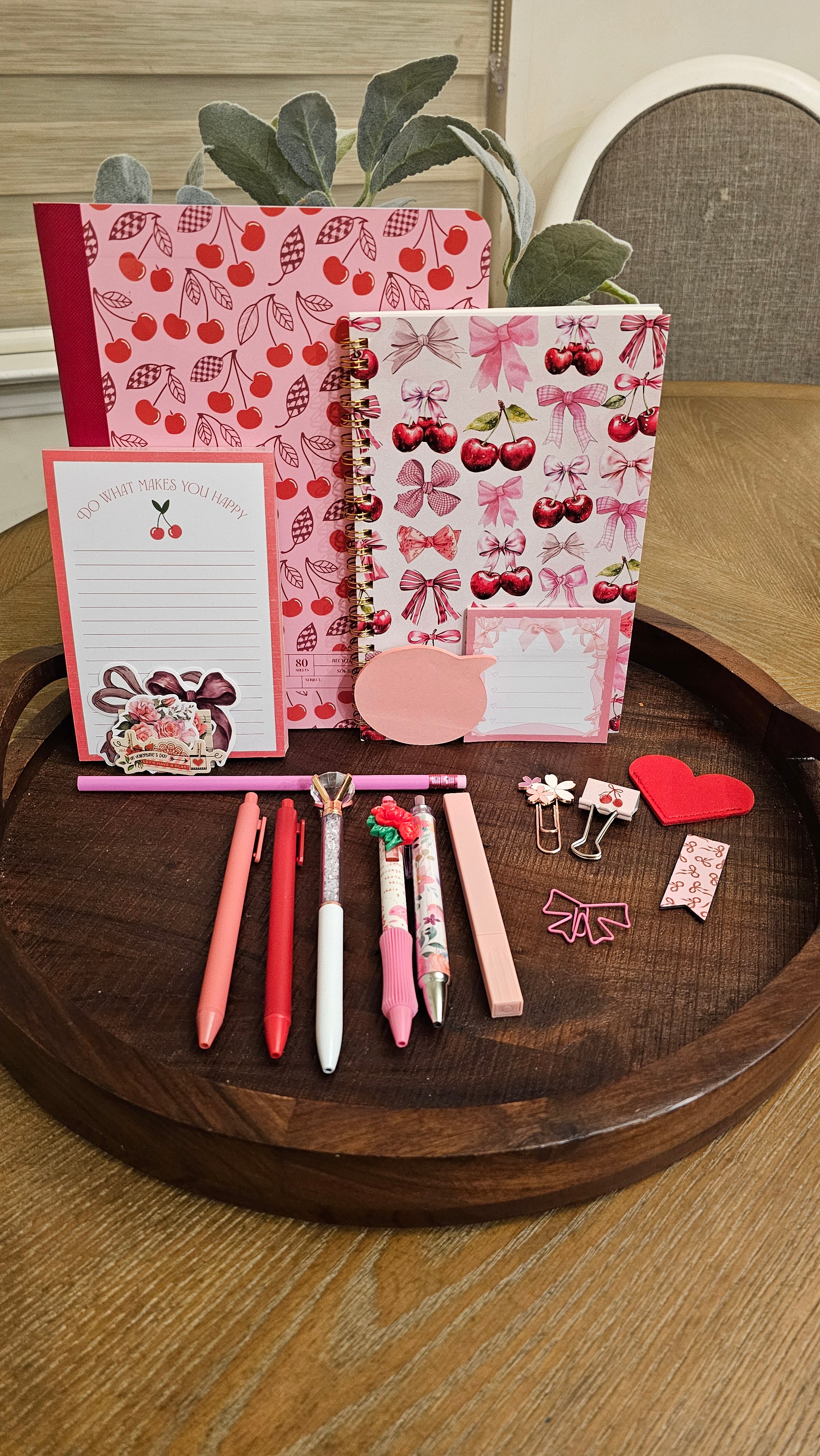 Cherry Bow Stationery Gift Set