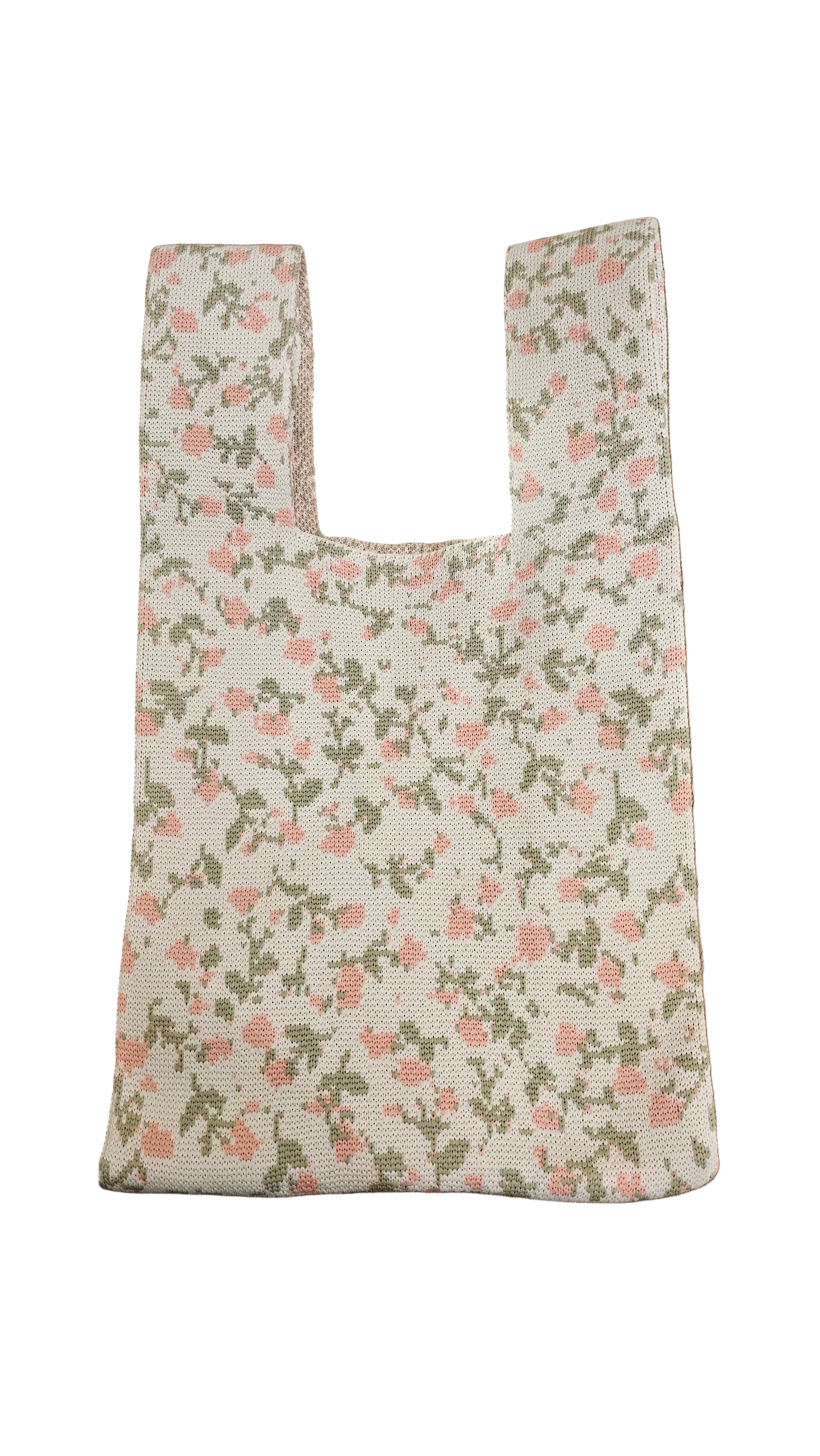 Reusable Knit Mini Tote Bag – Floral Collection