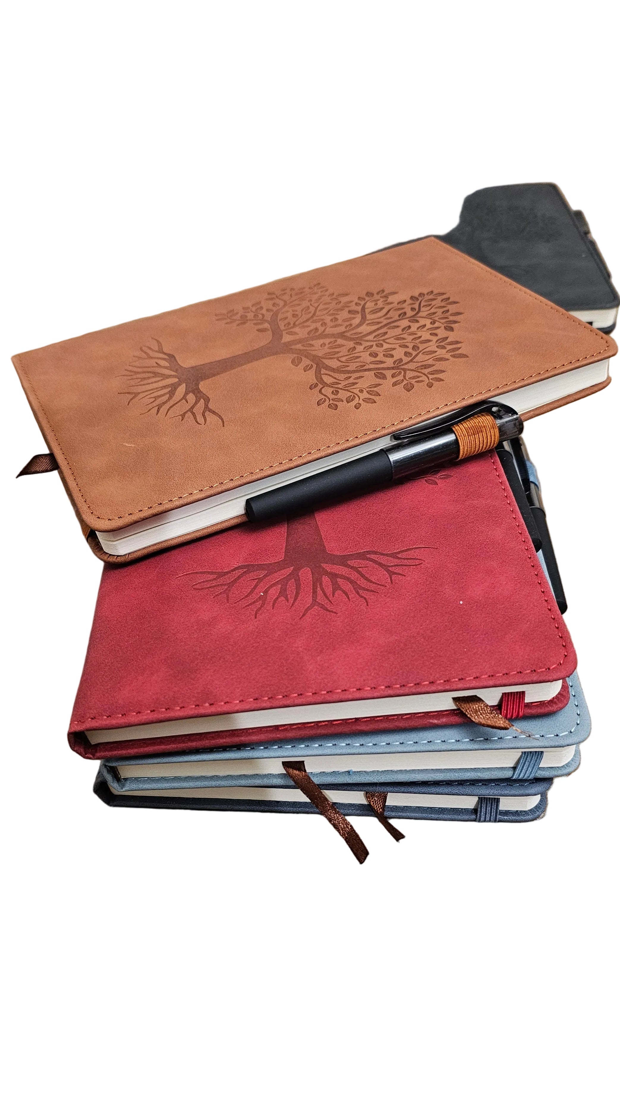 Tree of Life Leather Journal with Pen – Lined Notebook