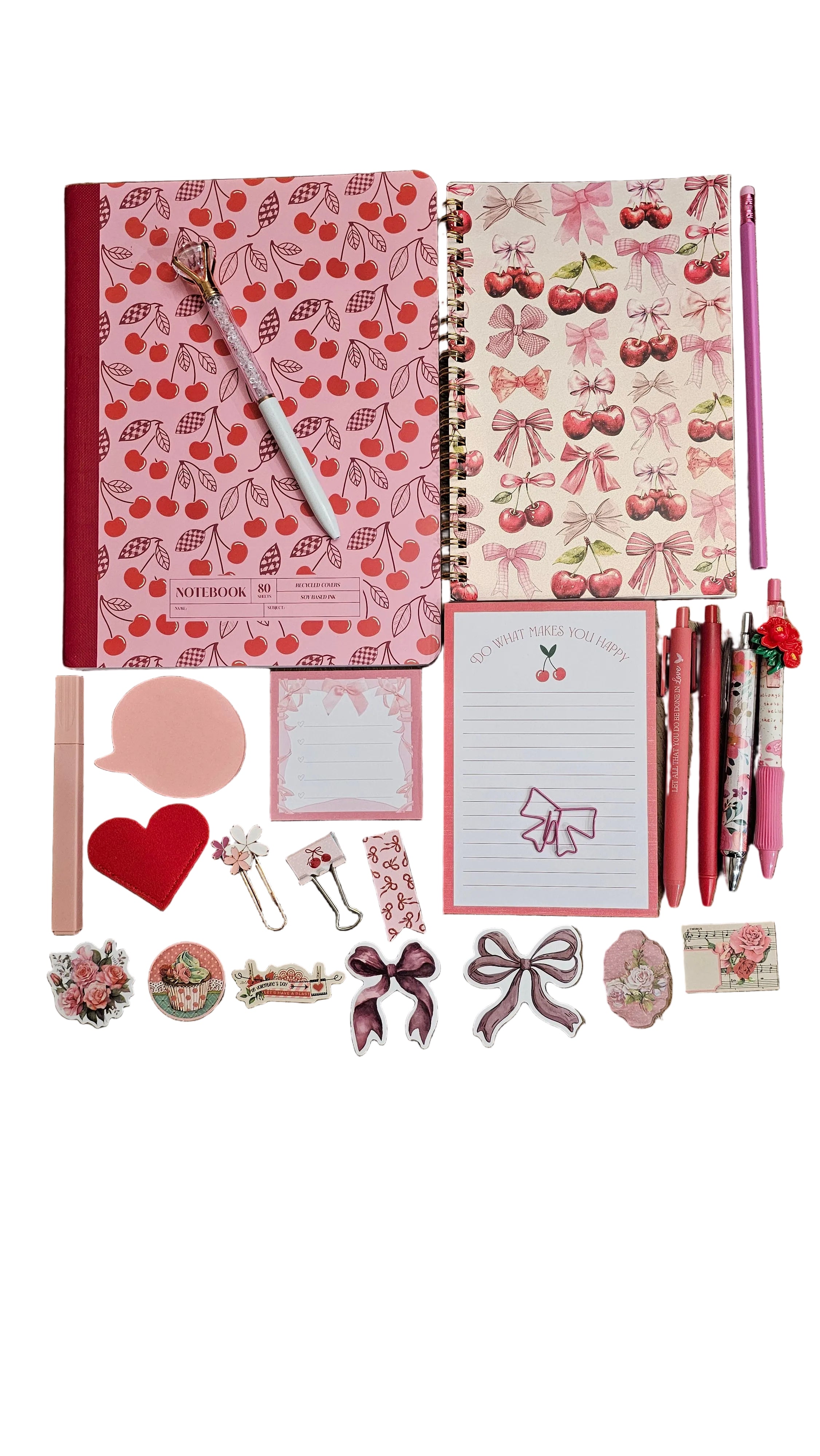 Cherry Bow Stationery Gift Set