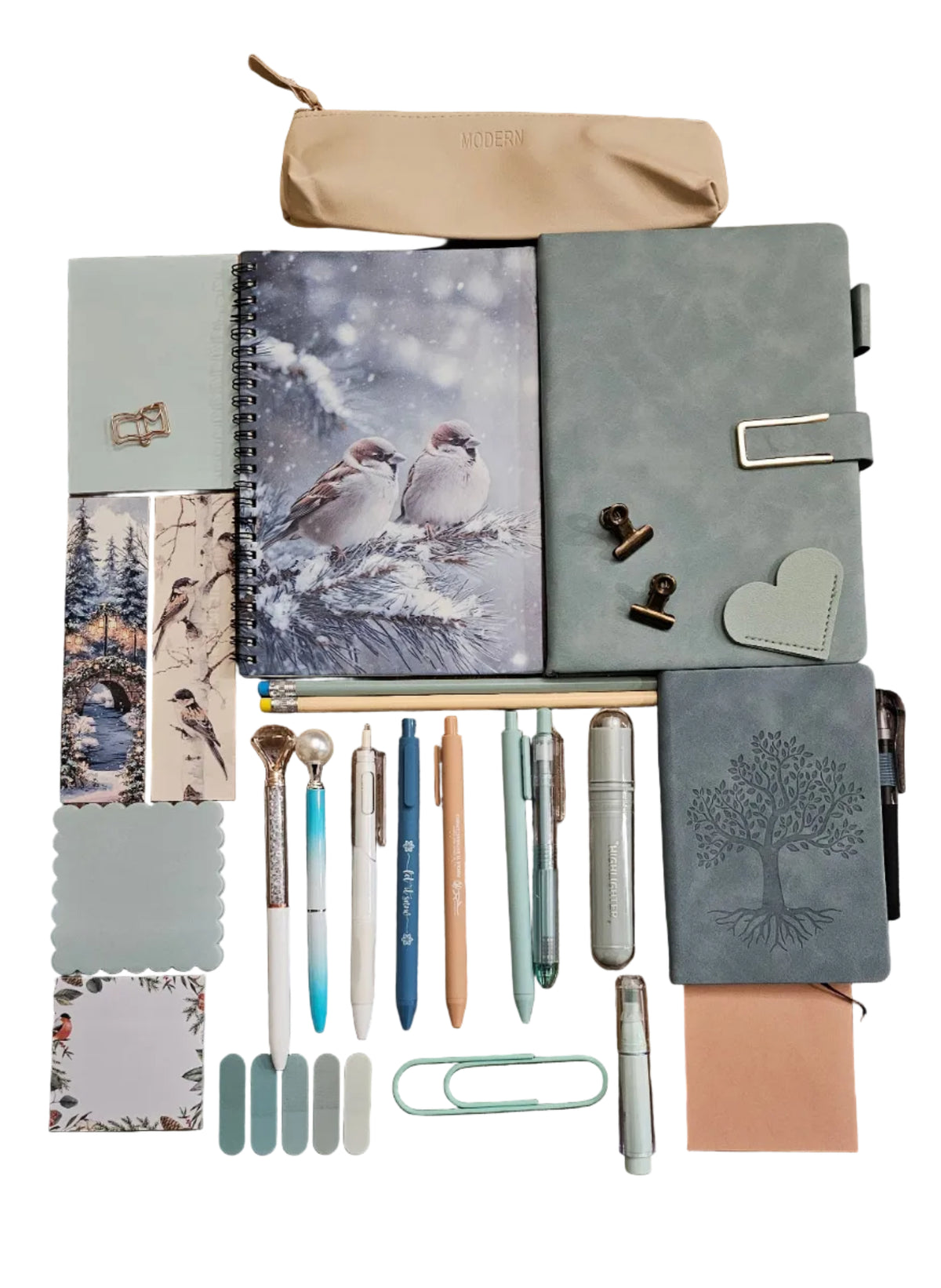 Winter Sparrows Premium Stationery Gift Set