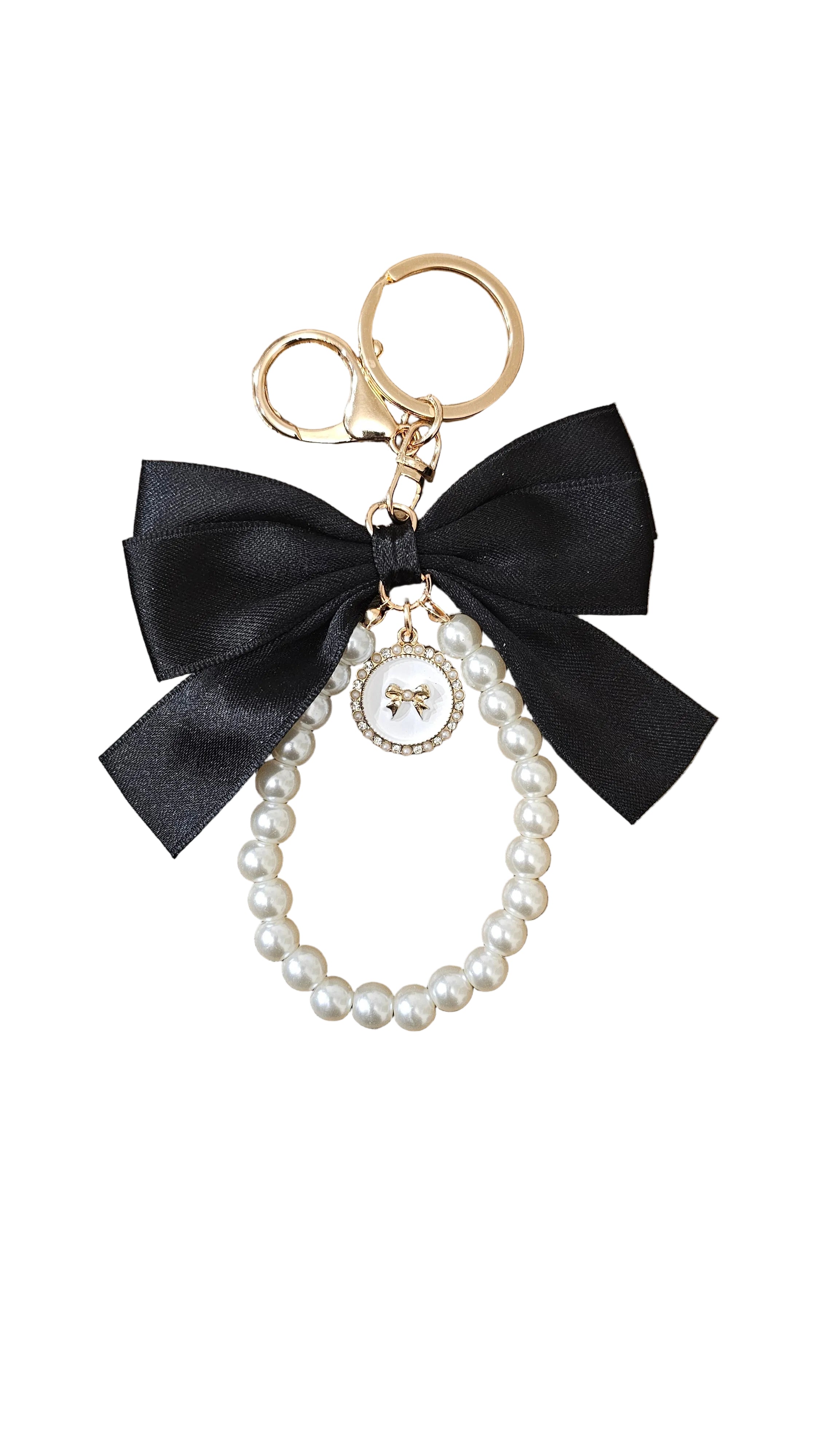 Elegant Pearl Bow Keychain