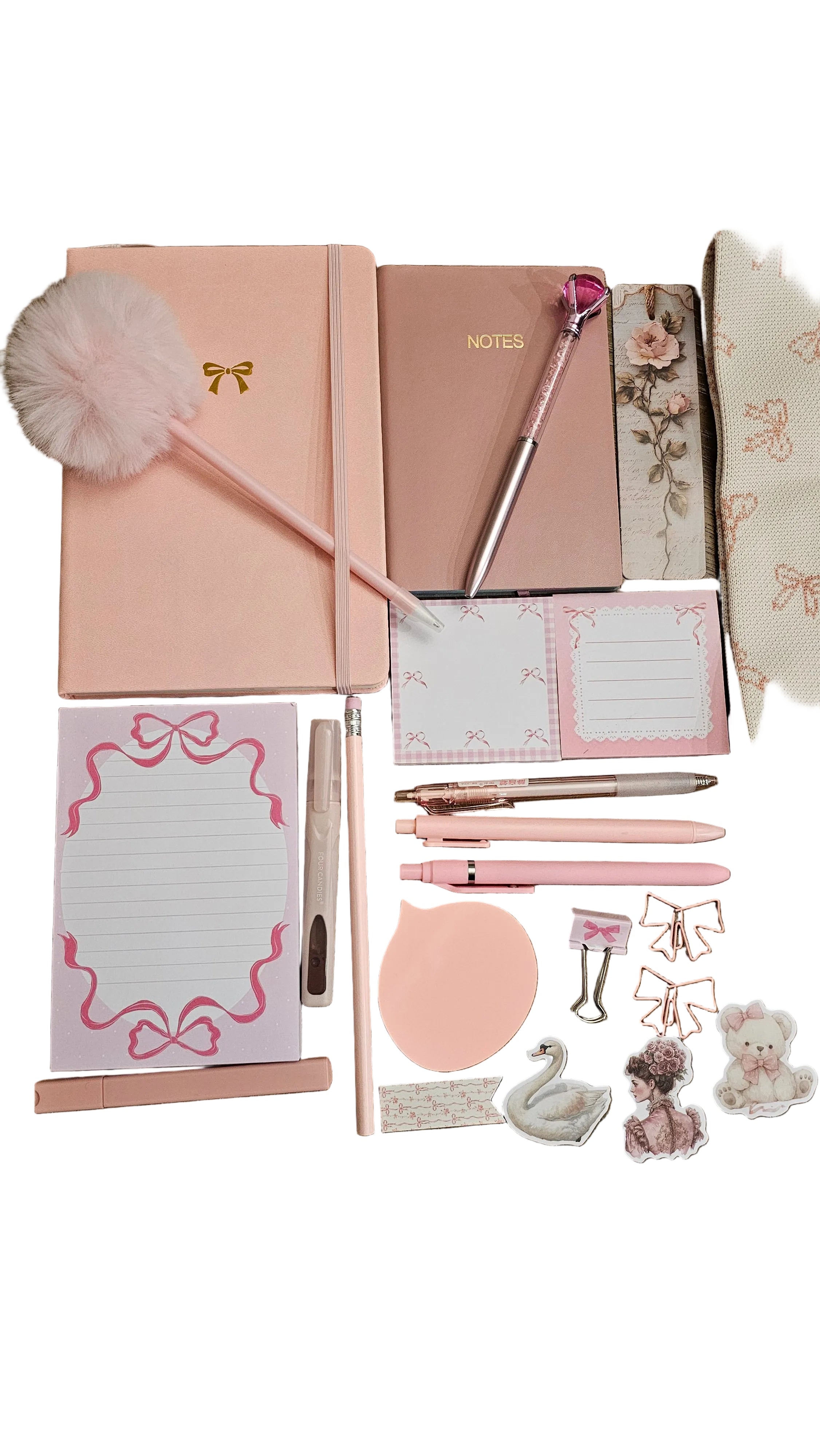 Pink Bow Stationery Gift Set.