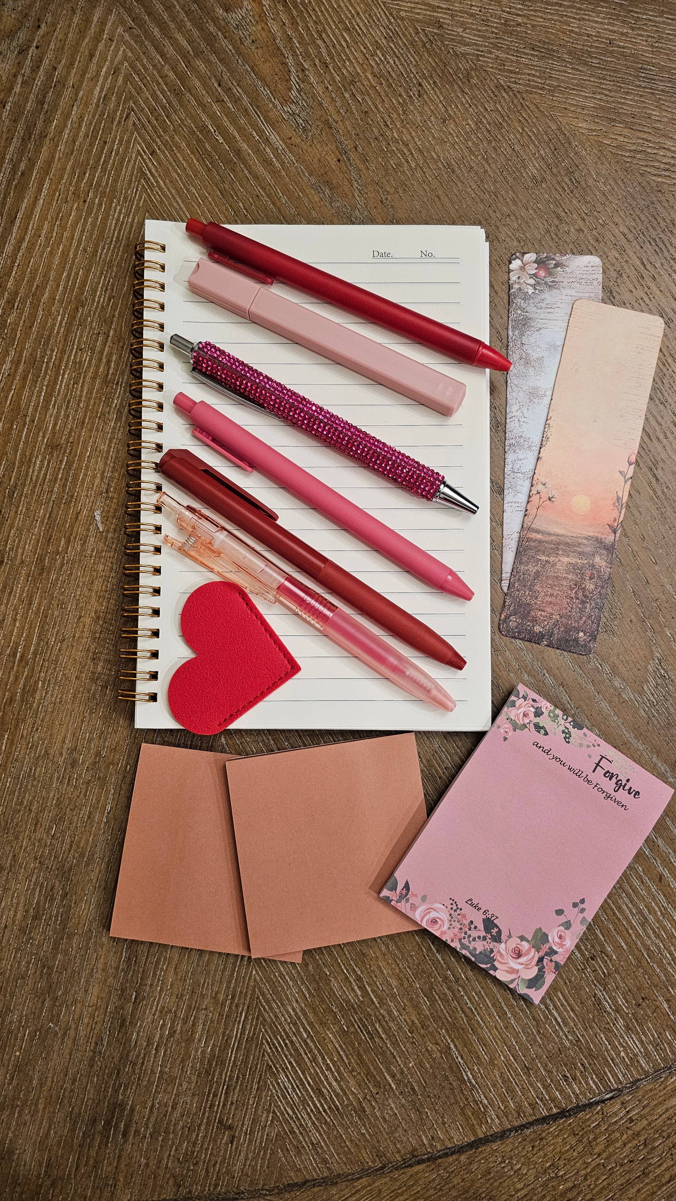 Crimson Bloom Stationery Gift Set