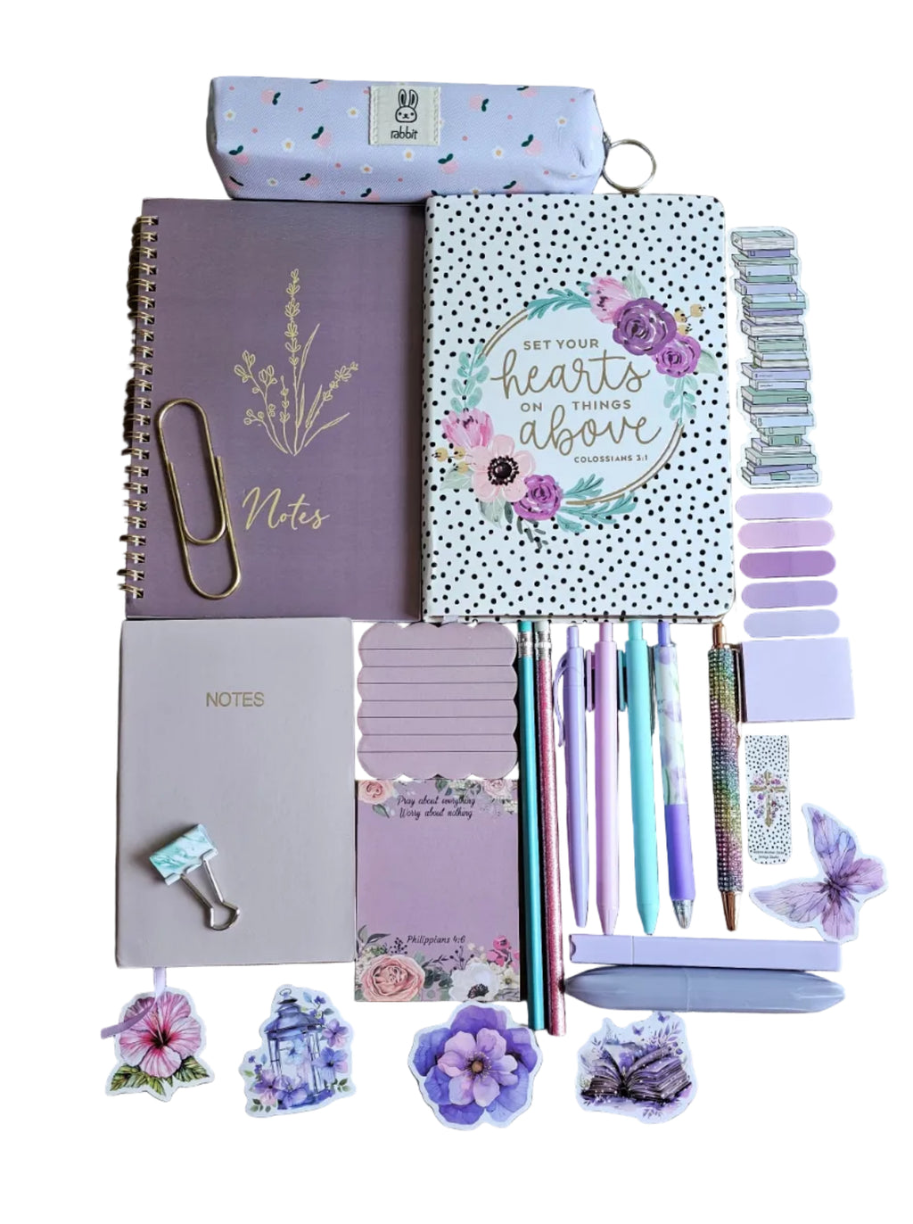 💜 Hearts Above Christian Stationery Gift Set