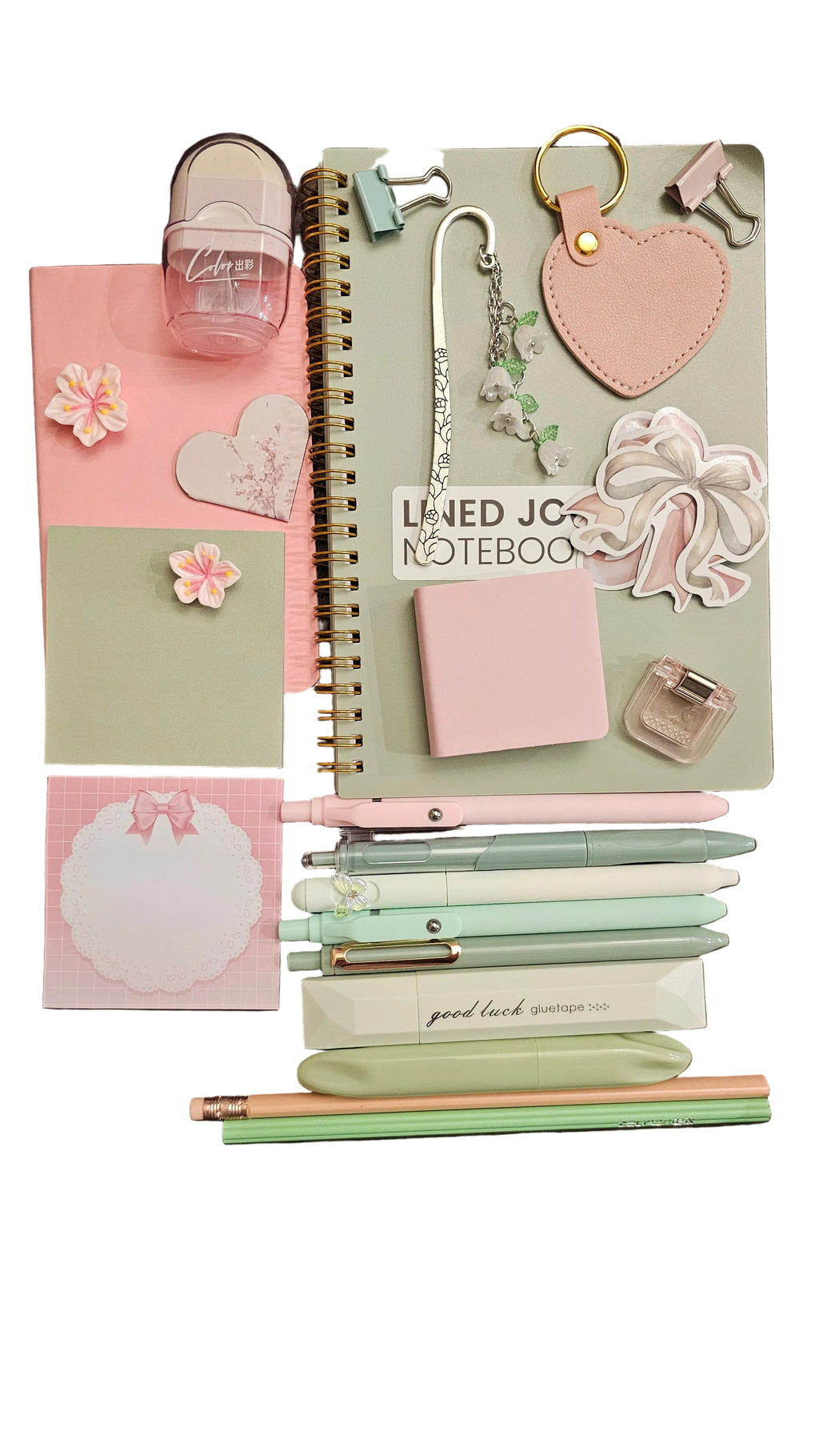 Sage & Blush Pastel Stationery Gift Box