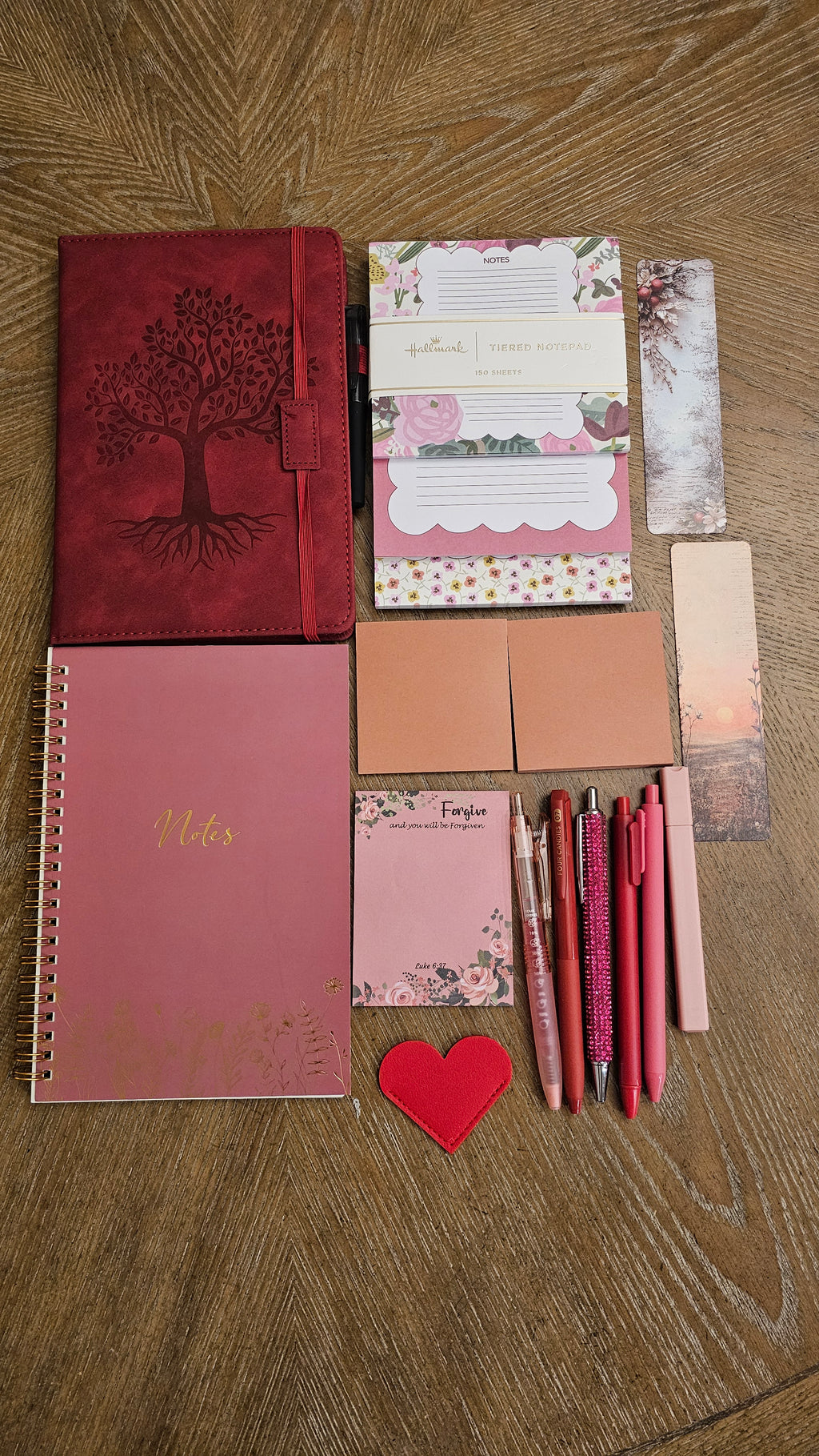 Crimson Bloom Stationery Gift Set