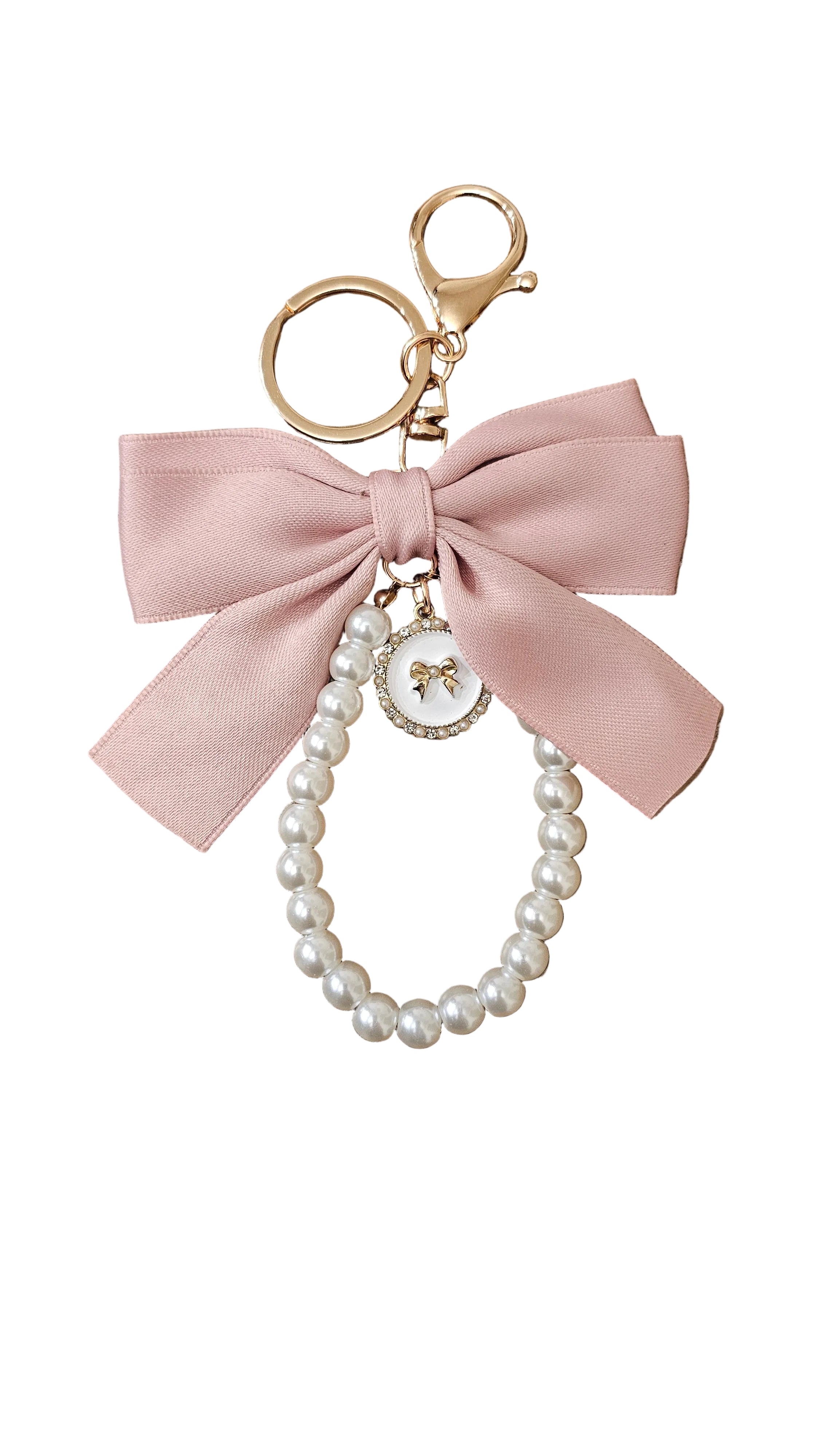 Elegant Pearl Bow Keychain