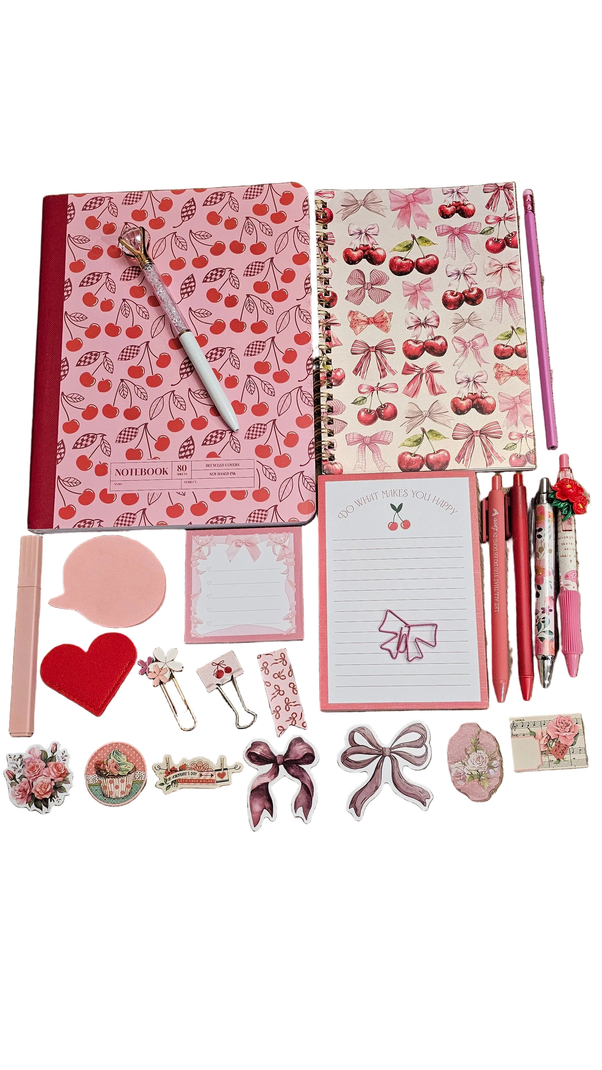 Cherry Bow Stationery Gift Set