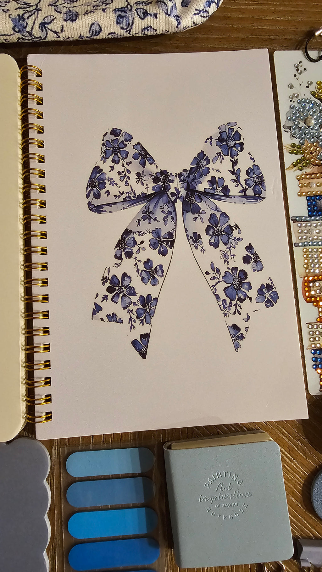 Blue Floral Stationery Gift Set