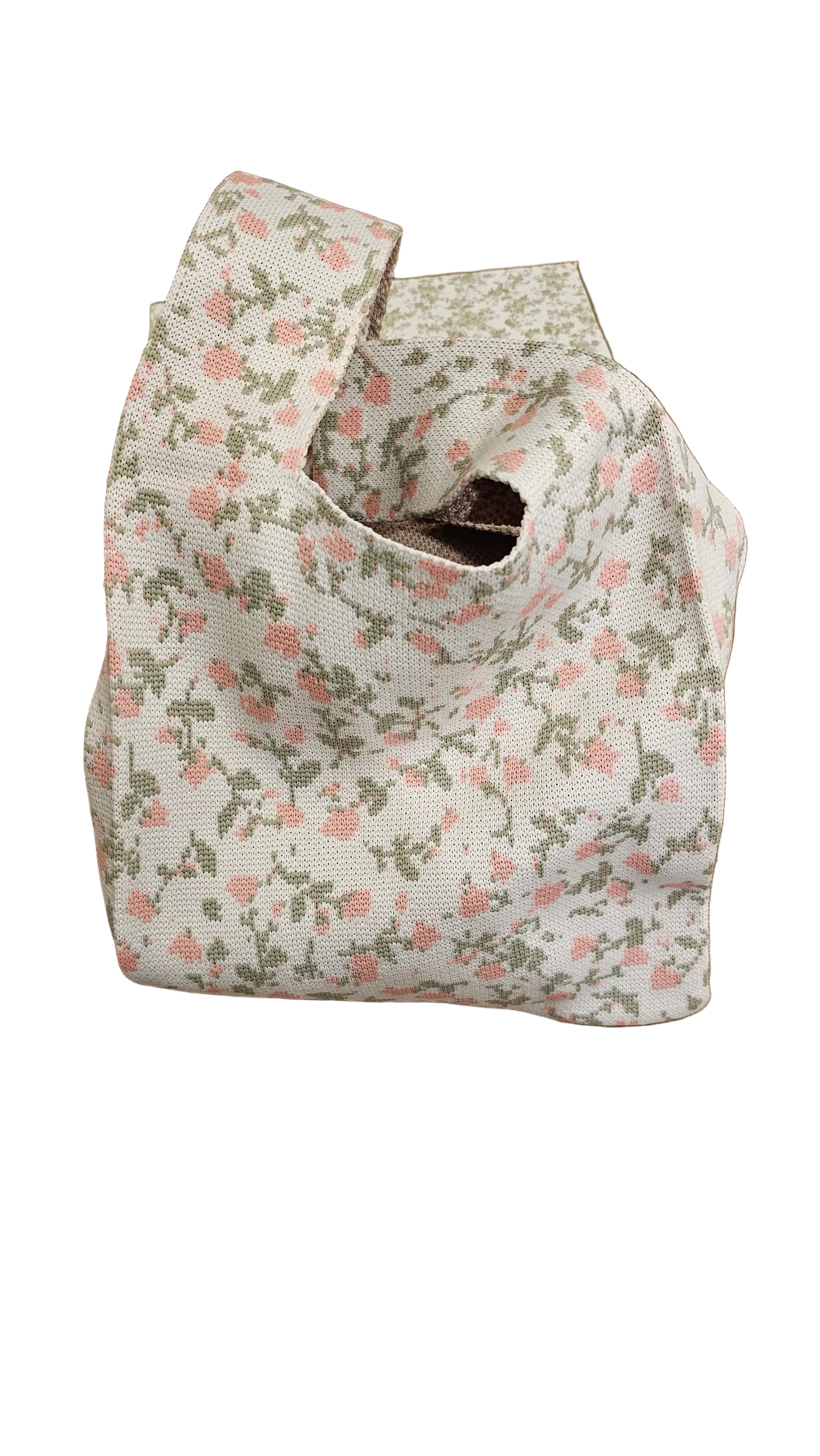 Reusable Knit Mini Tote Bag – Floral Collection