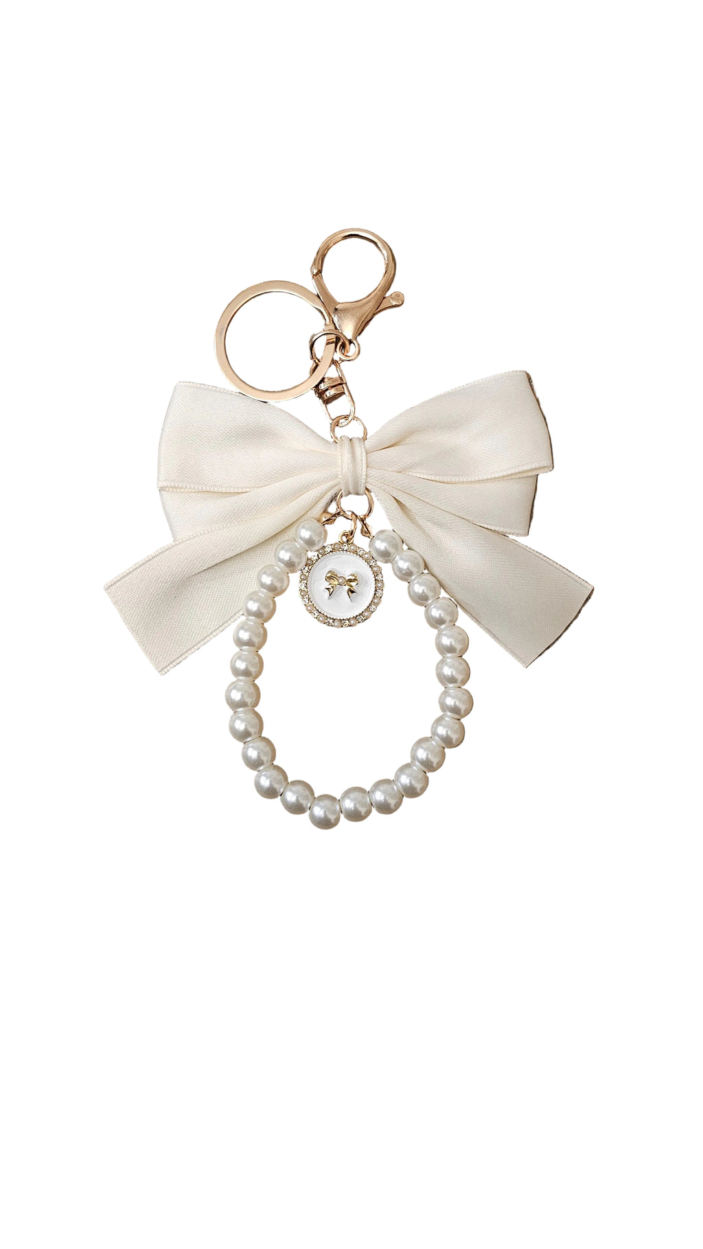 Elegant Pearl Bow Keychain