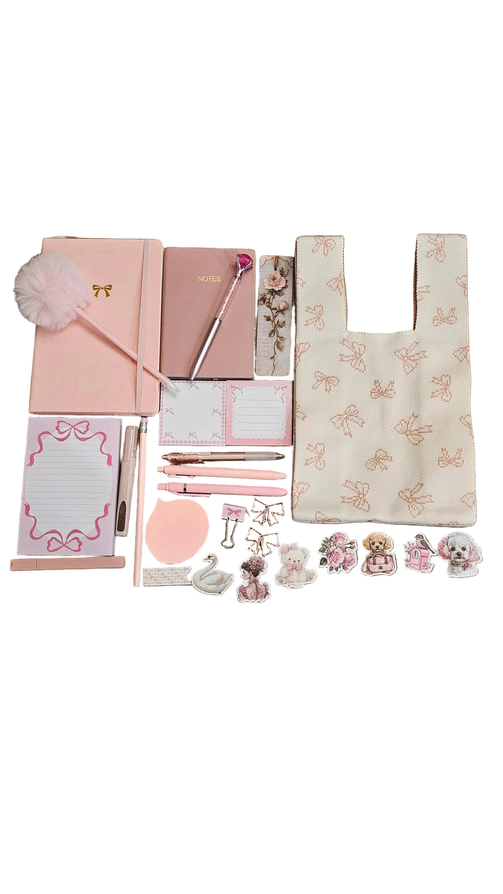 Pink Bow Stationery Gift Set.