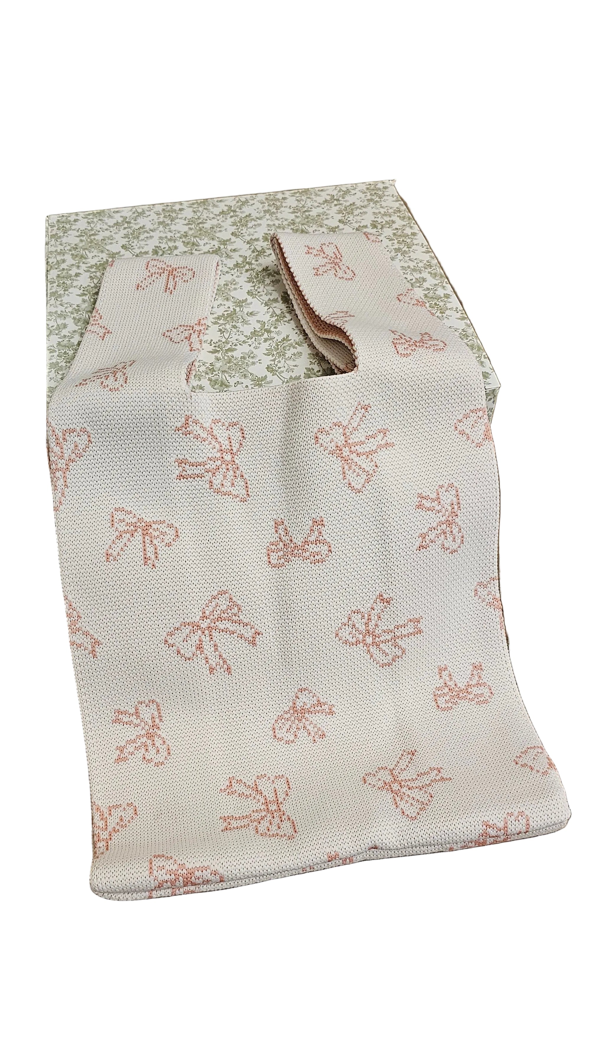 Reusable Knit Mini Tote Bag – Floral Collection