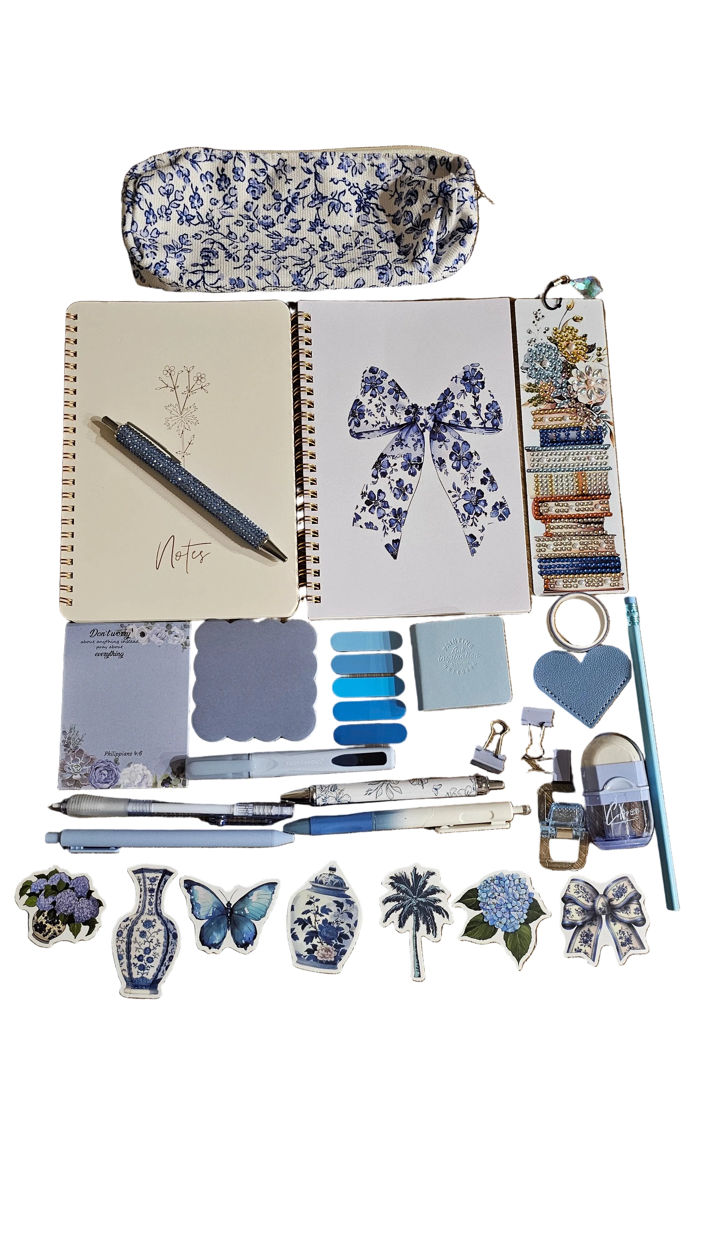 Blue Floral Stationery Gift Set